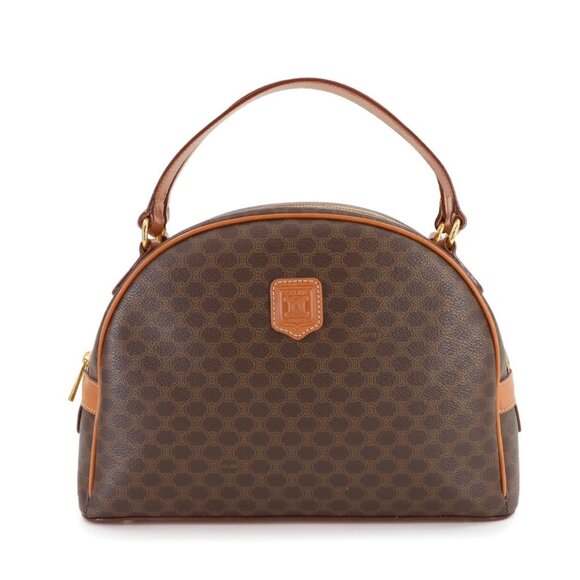 CELINE Macadam Hand Bag PVC Leather Brown Vintage Purse 90286286 - Picture 1 of 10